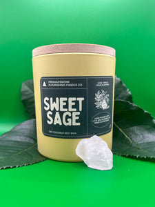 Sweet Sage Crystal Candle